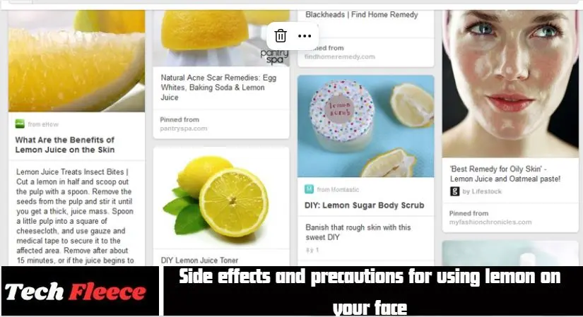 Side effects and precautions for using lemon on your face